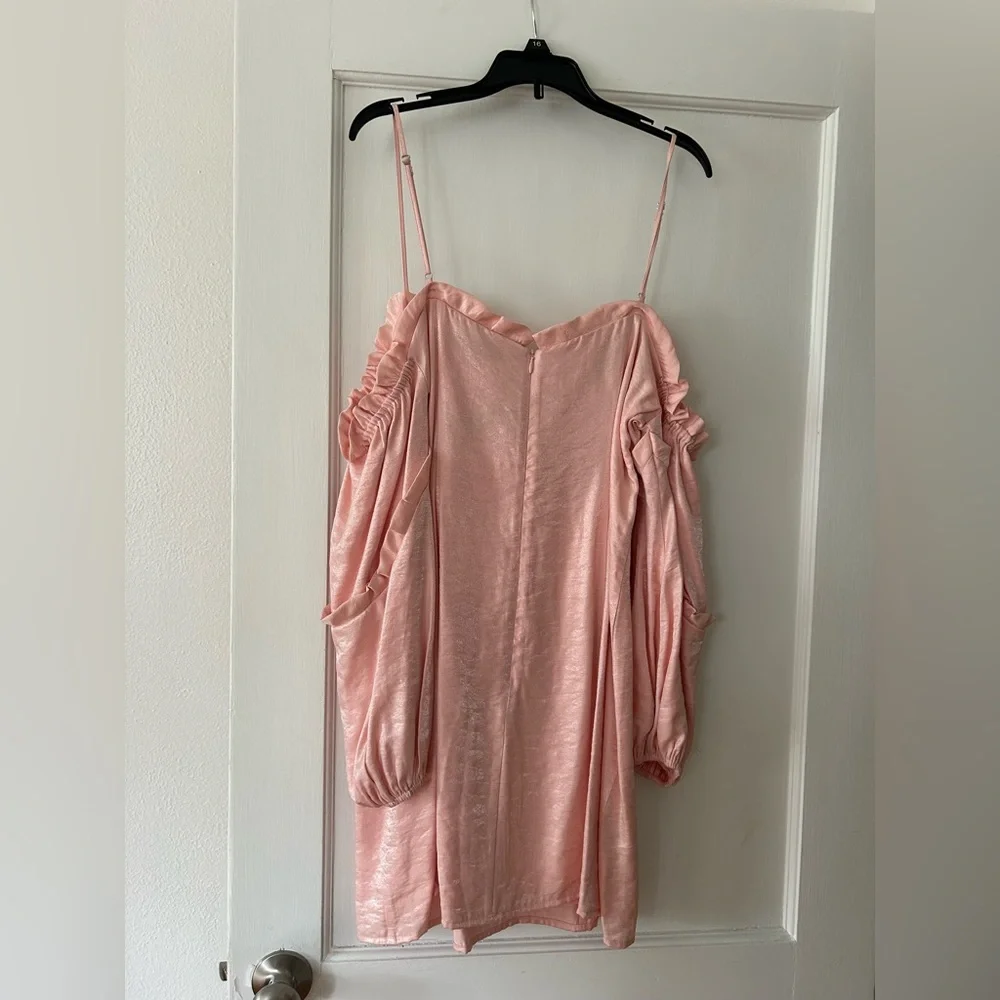 Majorelle Light Pink Off-Shoulder Dress Sz L - Picture 7 of 7